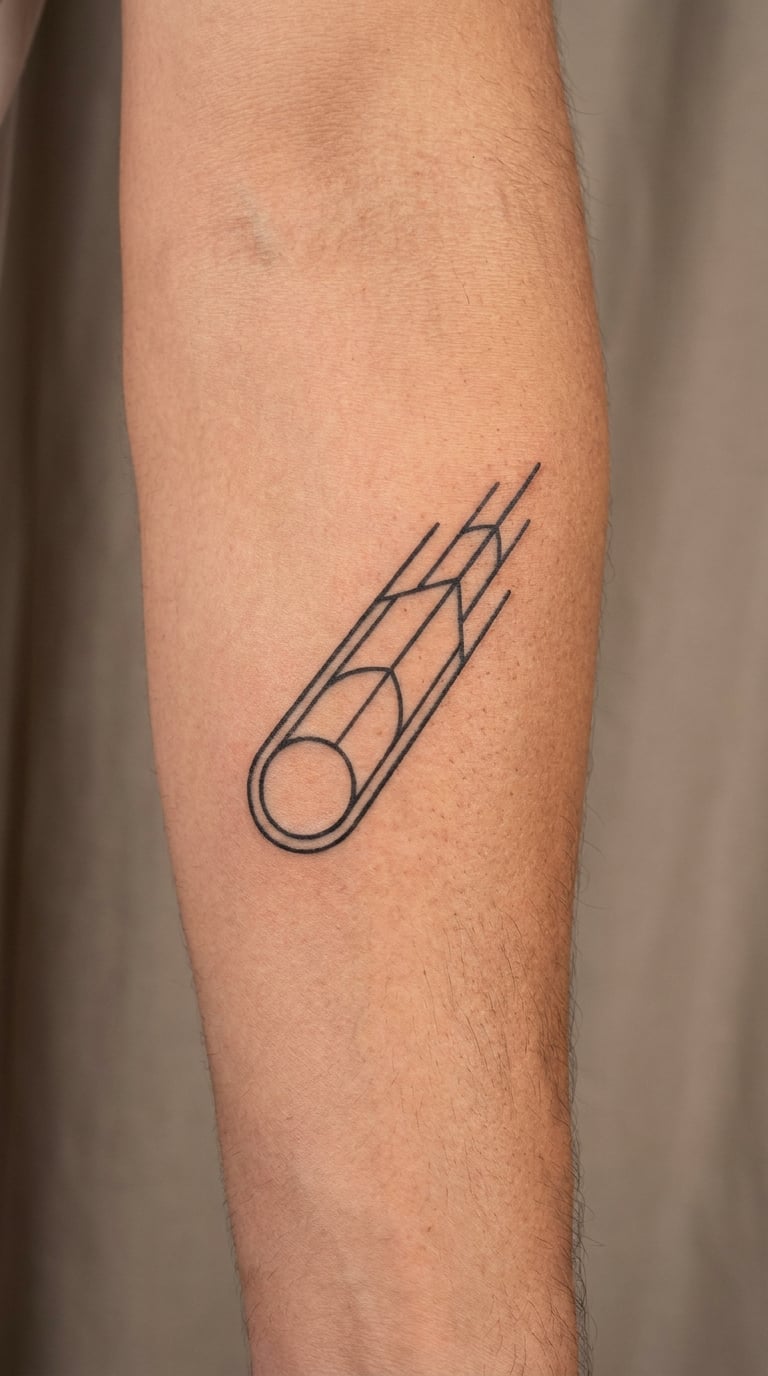 Geometric Comet Made from Lines