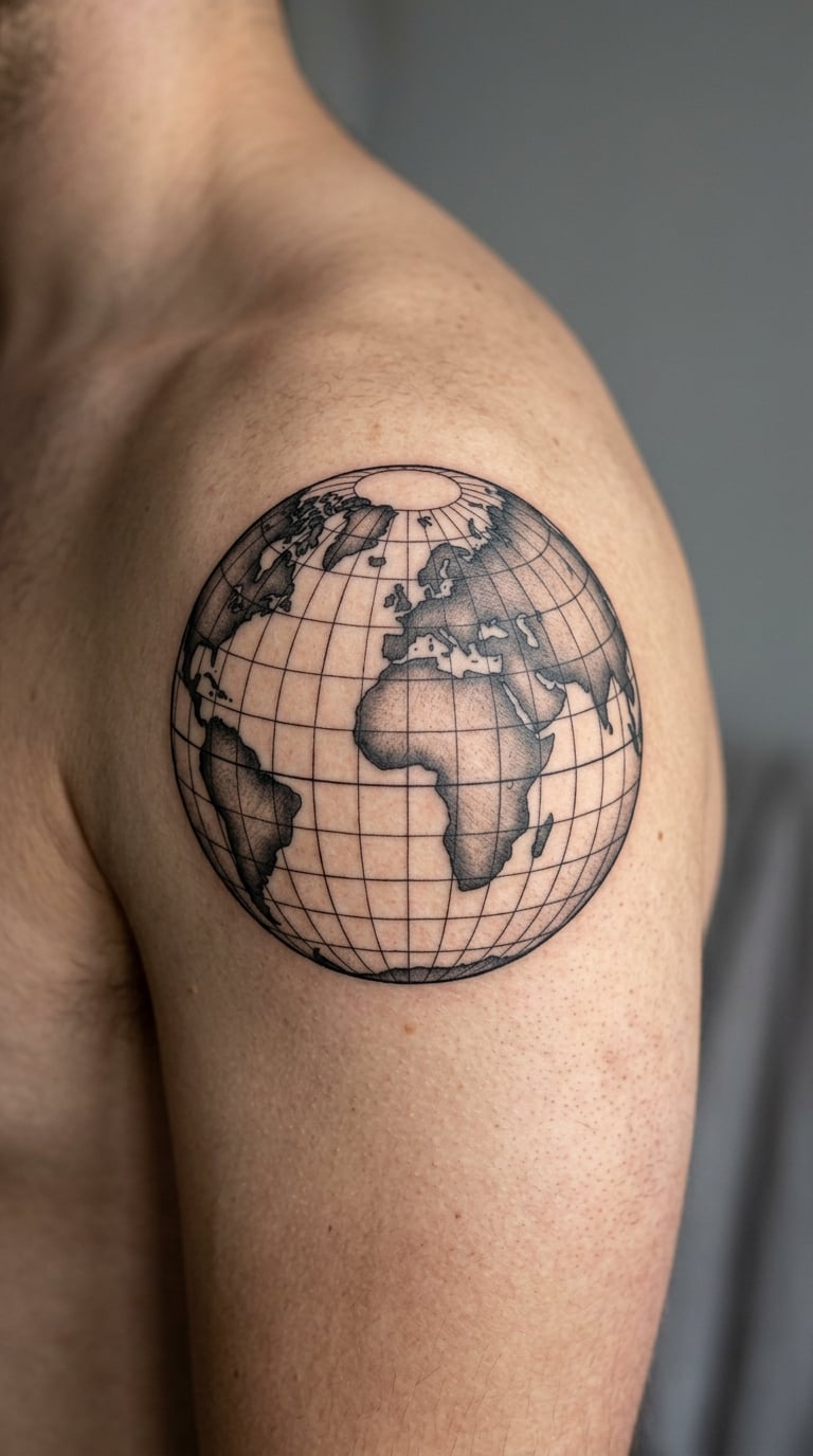 Globe With Coordinates