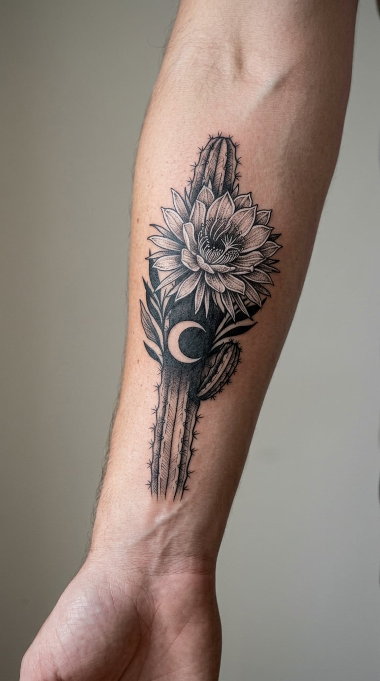 Night-Blooming Cereus Flash Tattoo