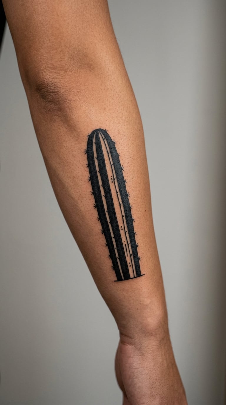 Golden Column Cactus Blackwork