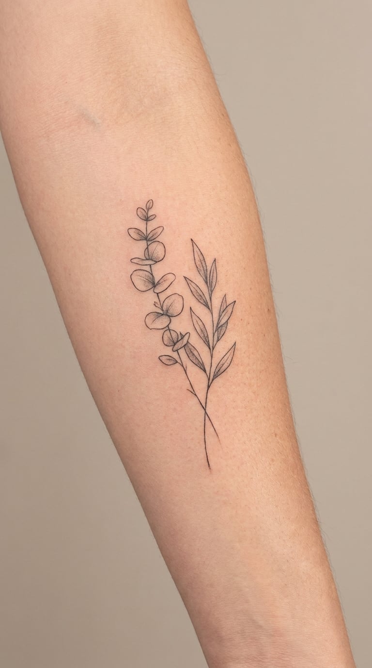 Minimal Botanical Eucalyptus and Laurel