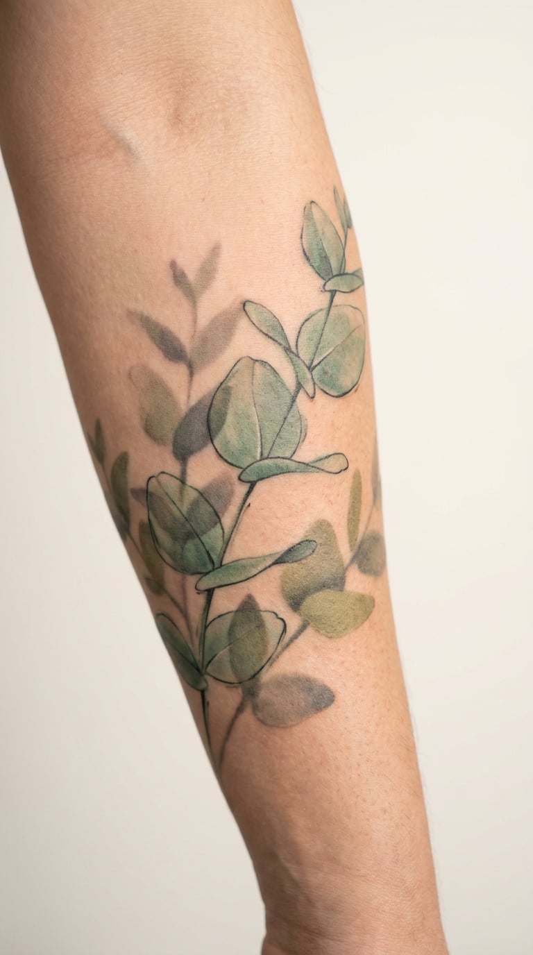 Dreamy Watercolor Eucalyptus Sleeve