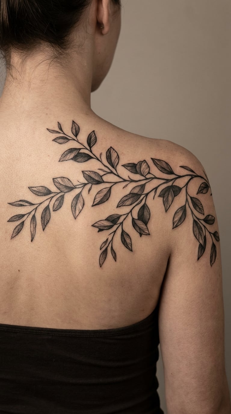 Sculptural Black Eucalyptus Back Piece