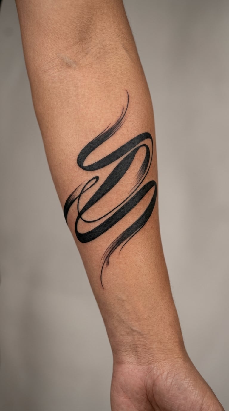 Abstract Black Ink Ribbon