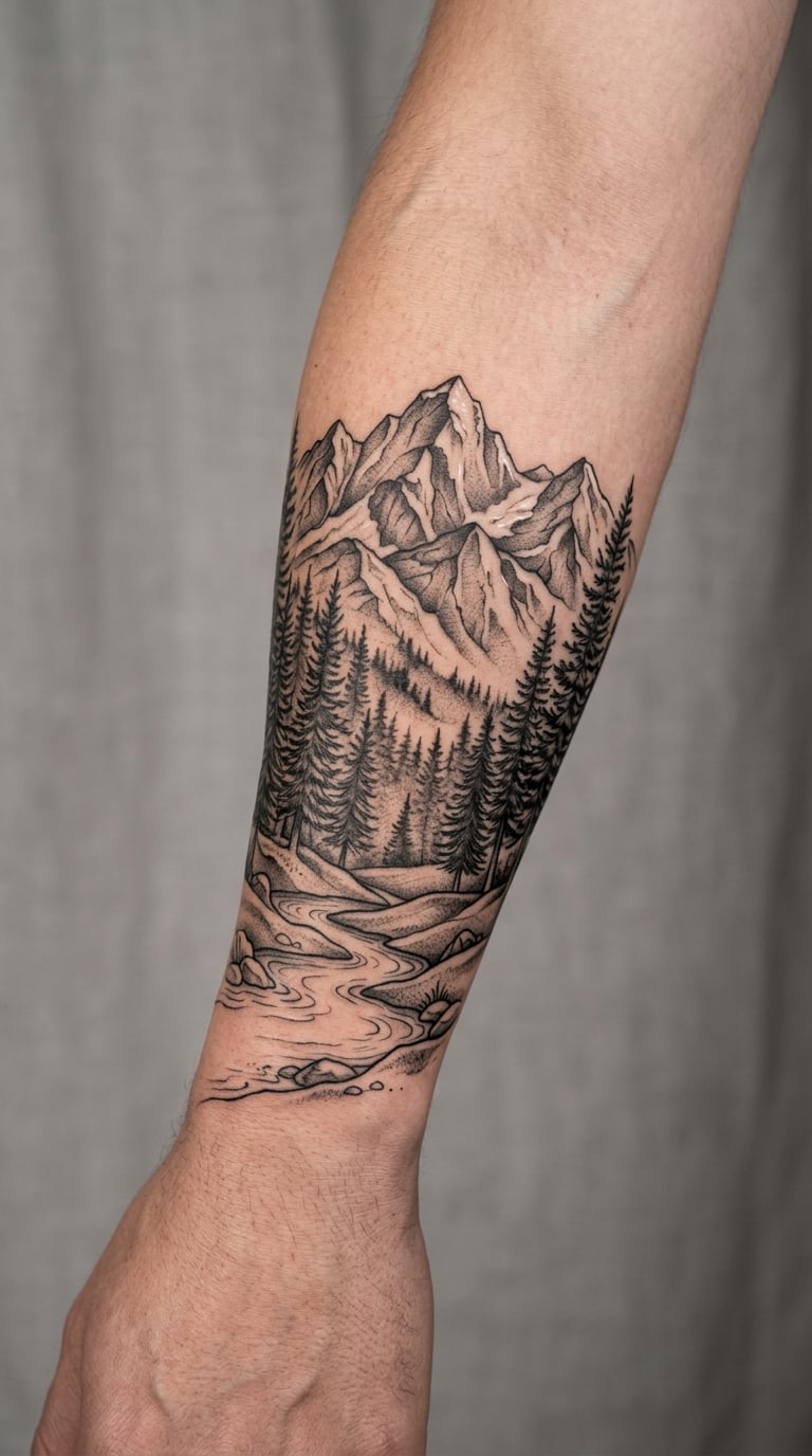 Pine Tree and Mountain Wrap