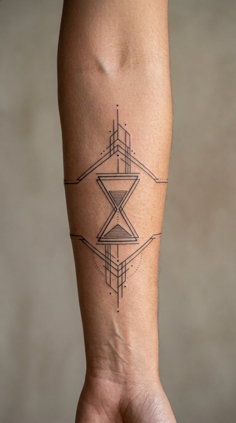 Hourglass and Geometric Line Wrap