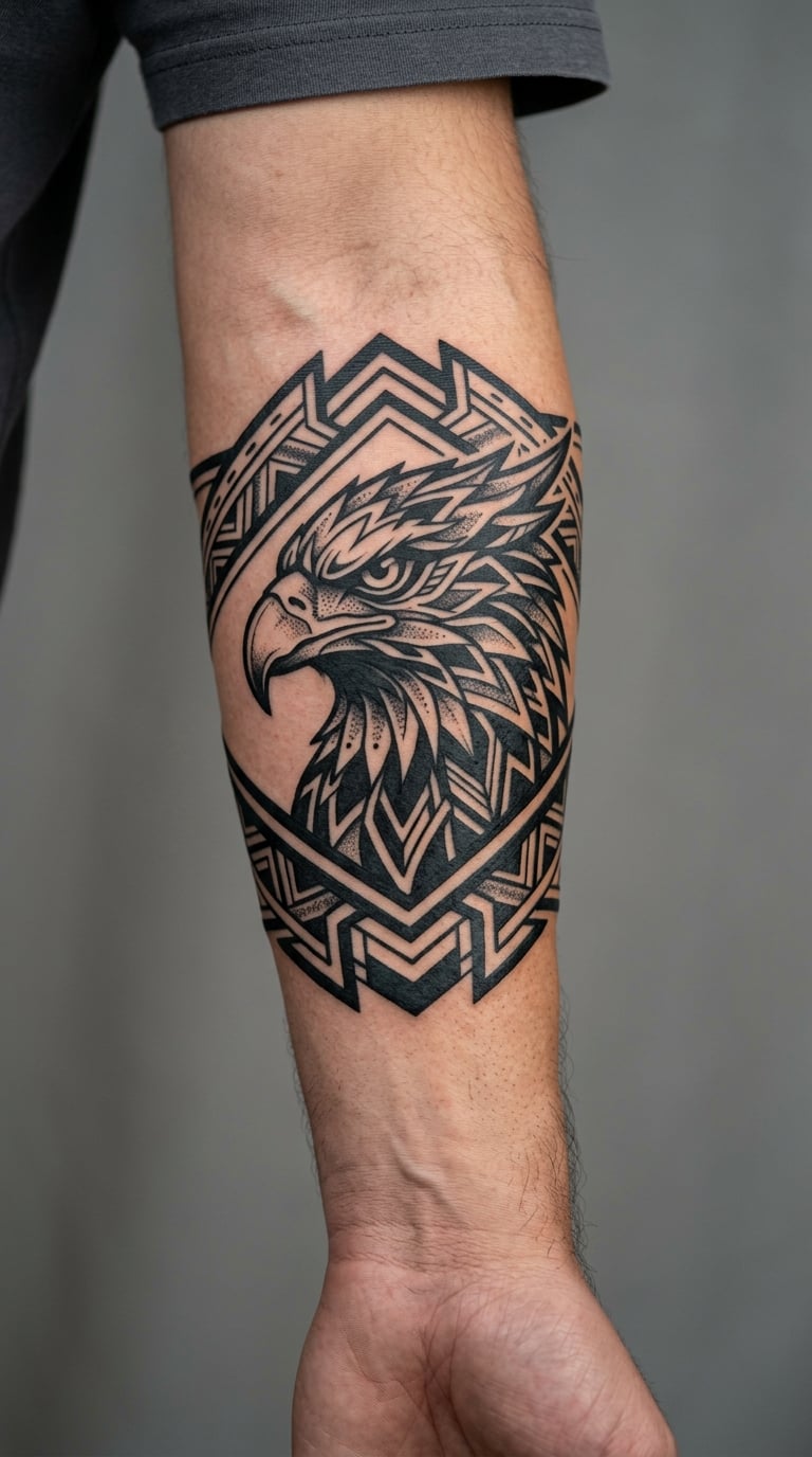 Eagle Head Blackwork Wrap