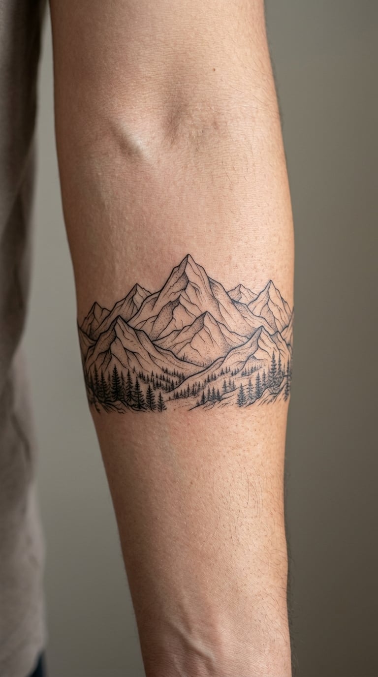Mountain Range Linework Wrap