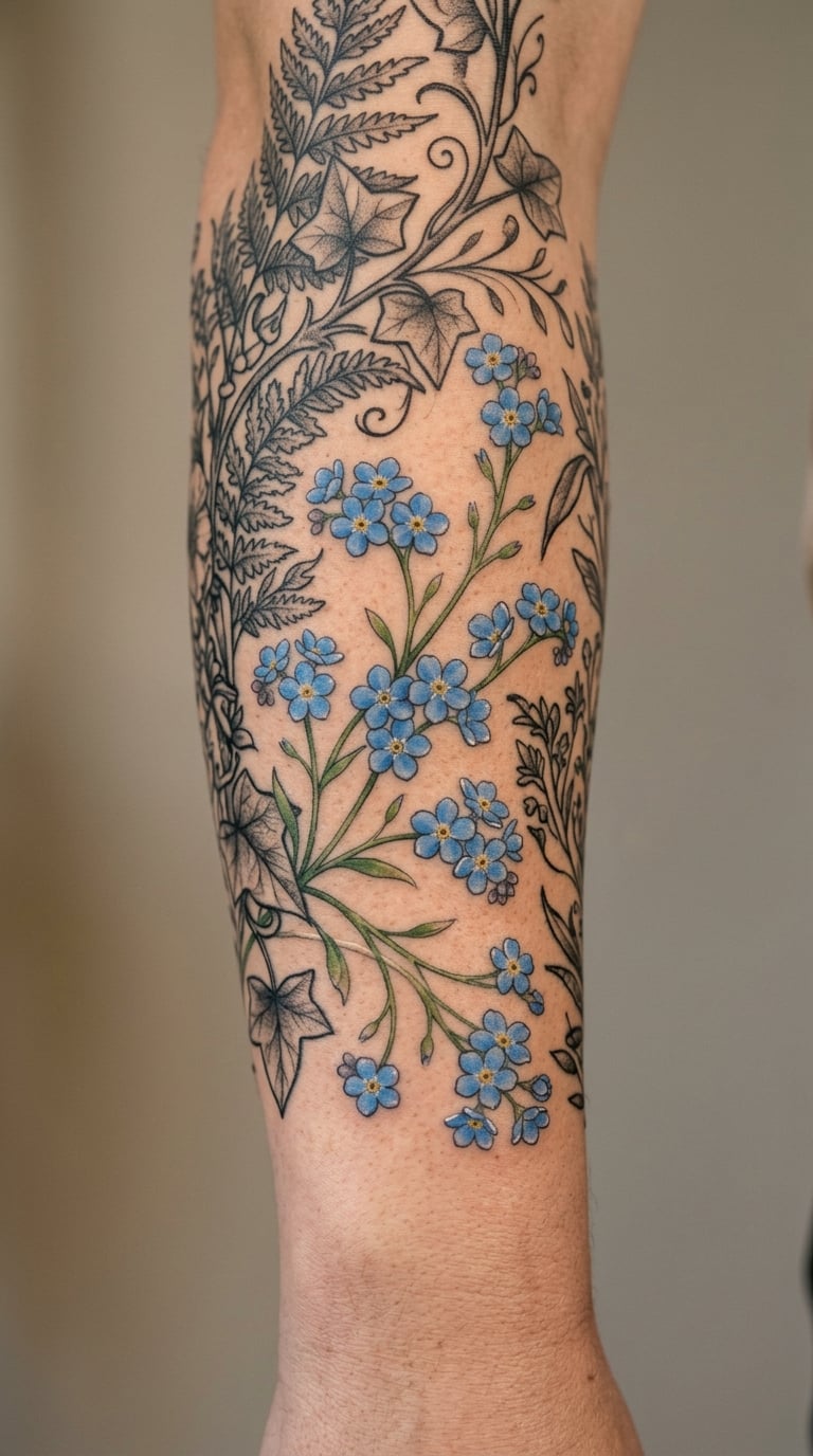 Botanical Forget-Me-Not Sleeve Accent