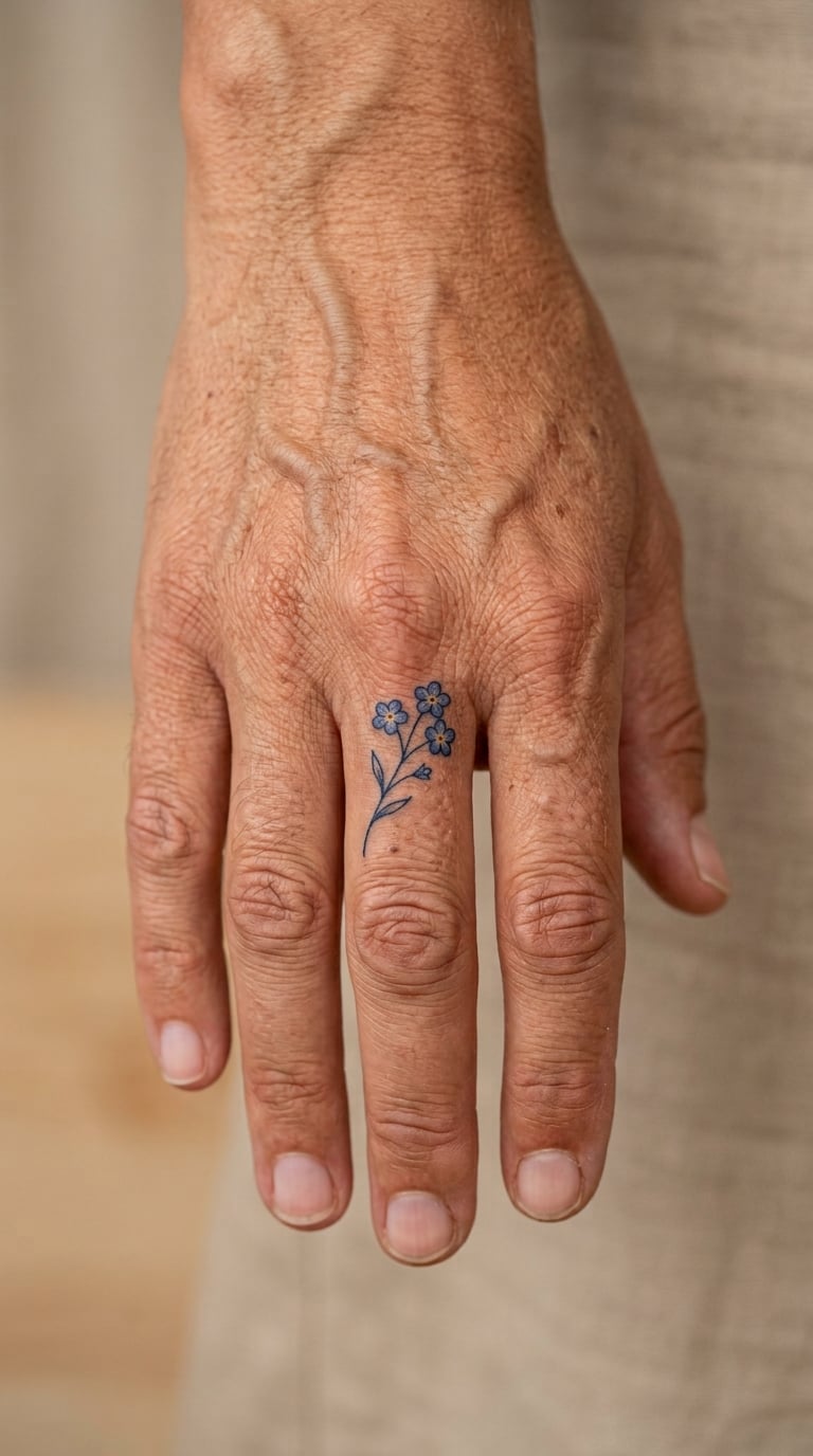Hand-Placement Forget-Me-Not Sprig