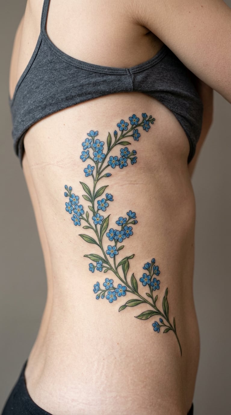 Side-Rib Forget-Me-Not Branch