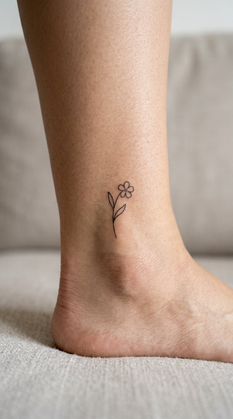 Minimal Forget-Me-Not Line Art
