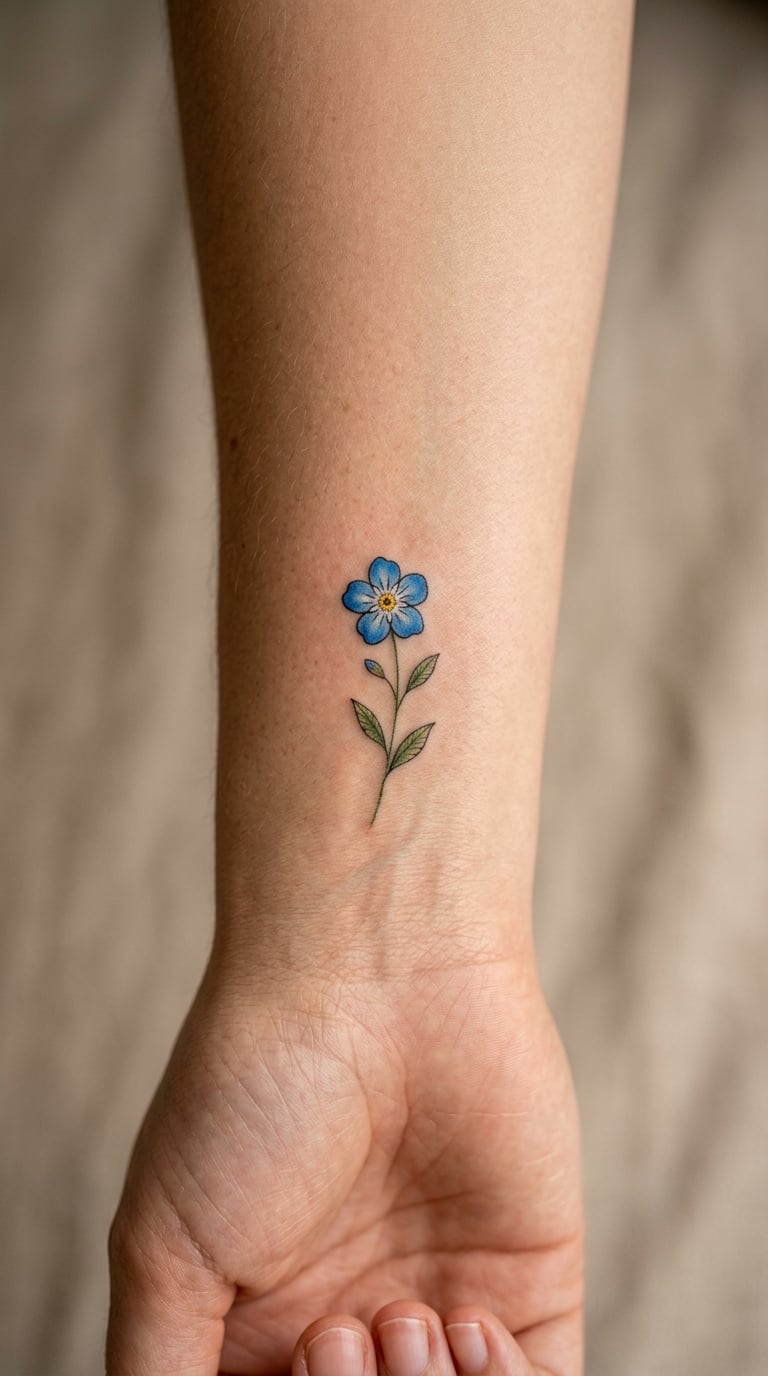 Blue-Colored Wrist Forget-Me-Not