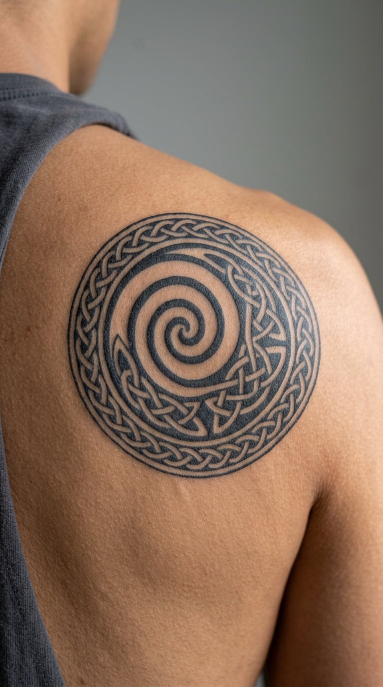 Single Spiral with Celtic Border