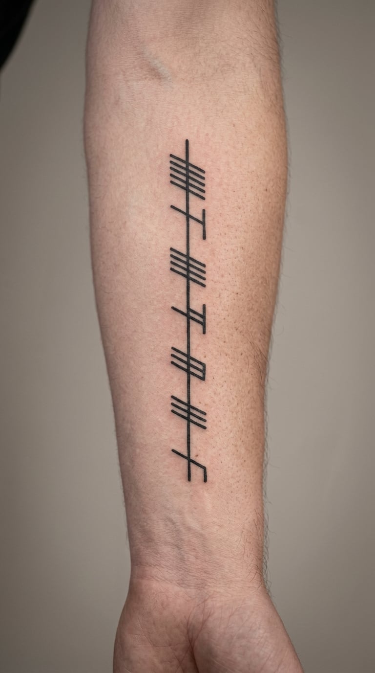 Ogham-Inspired Vertical Stroke Study