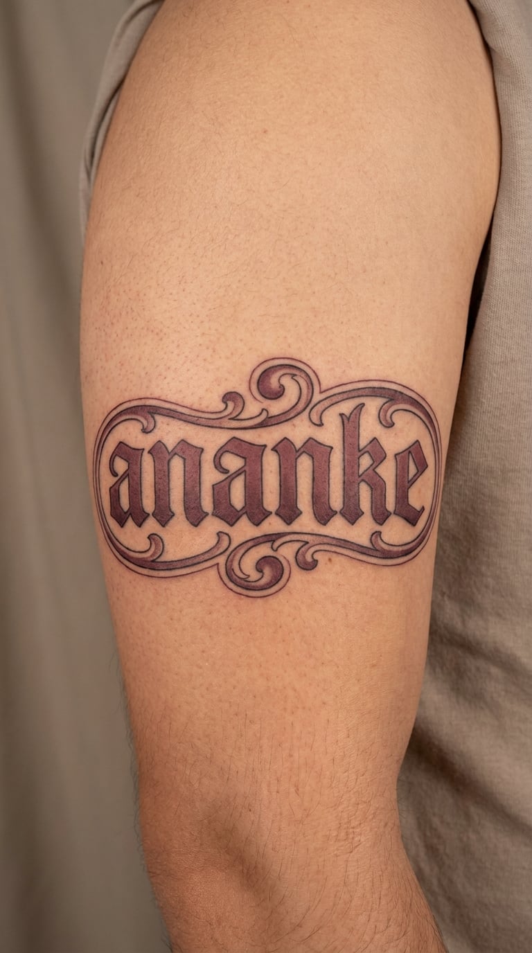 Ananke in Neo-Traditional Lettering