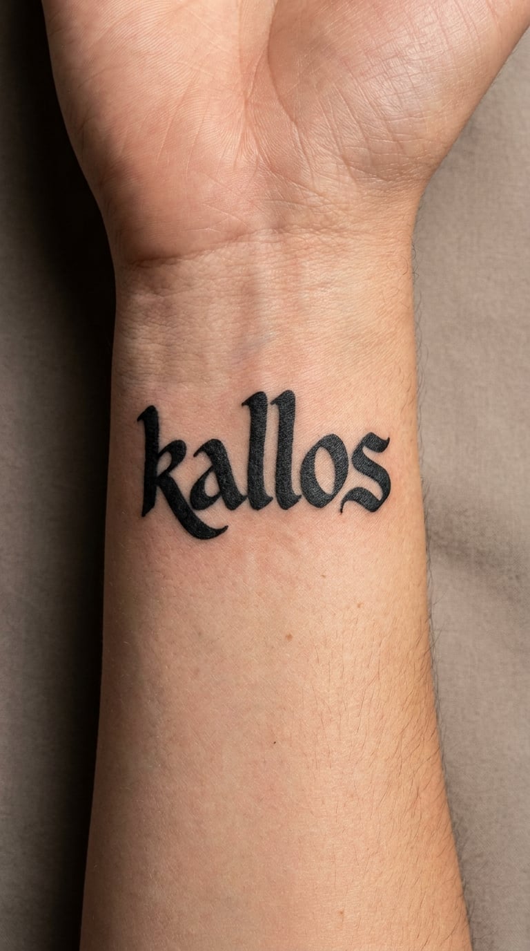 Kallos in Handwritten Blackwork