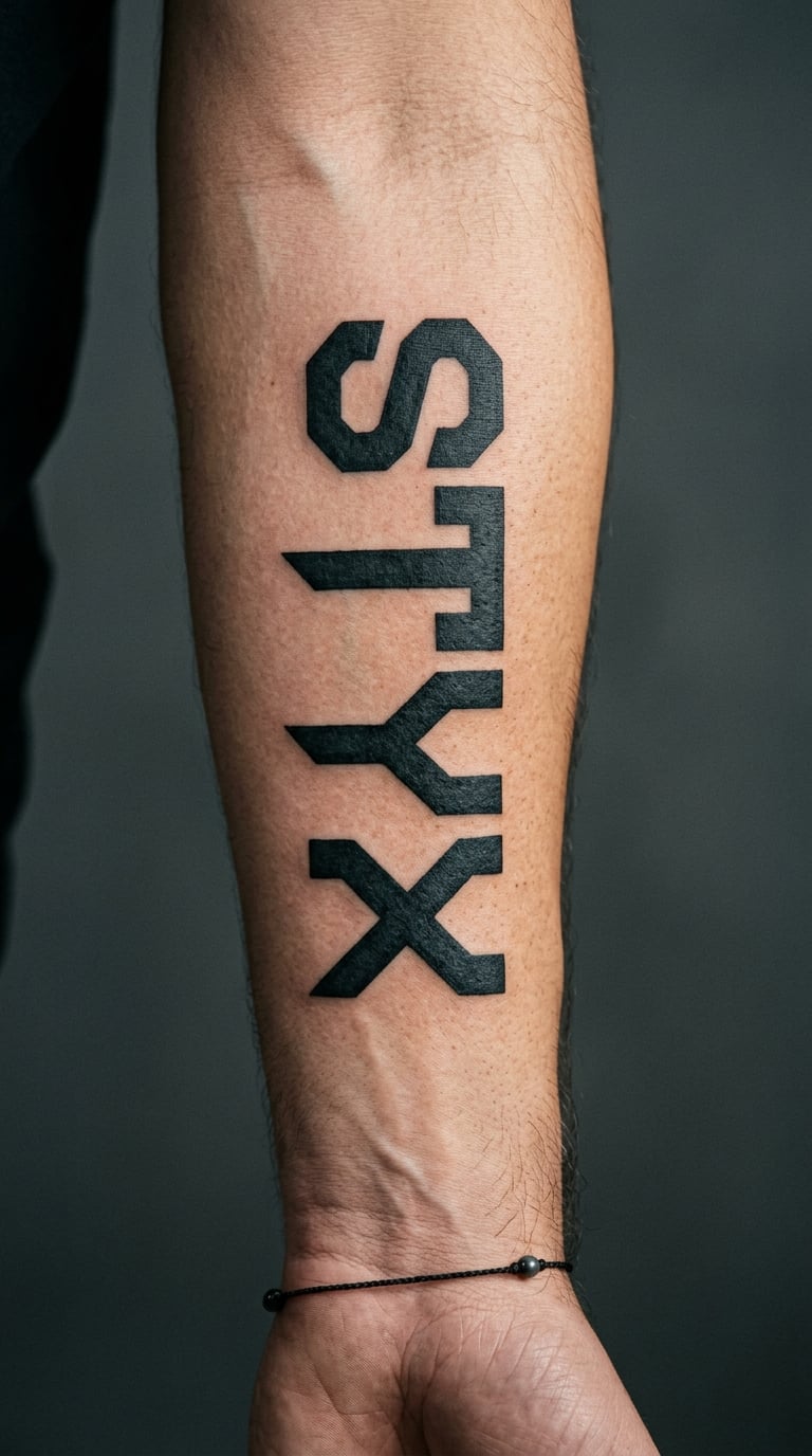 Styx in Blackwork Lettering