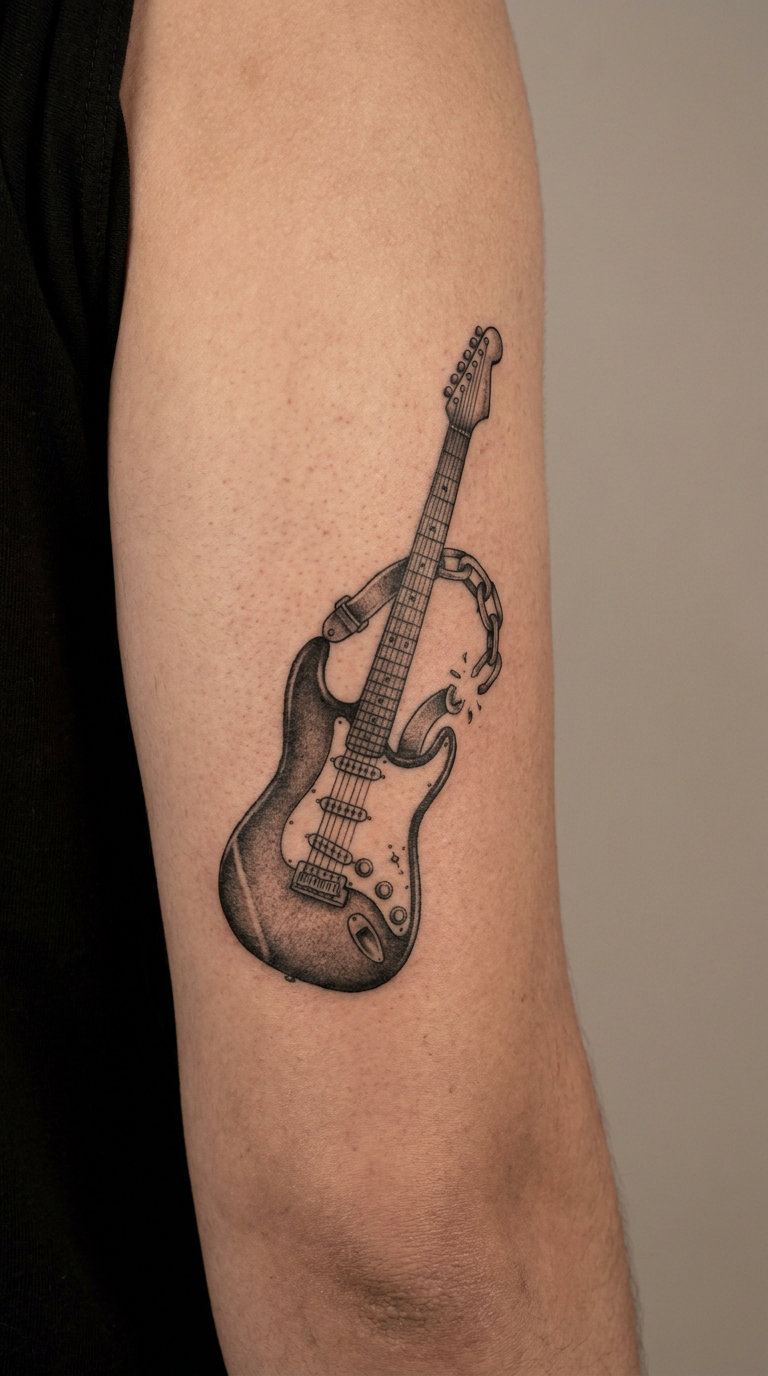 Guitar with a Breaking Chain
