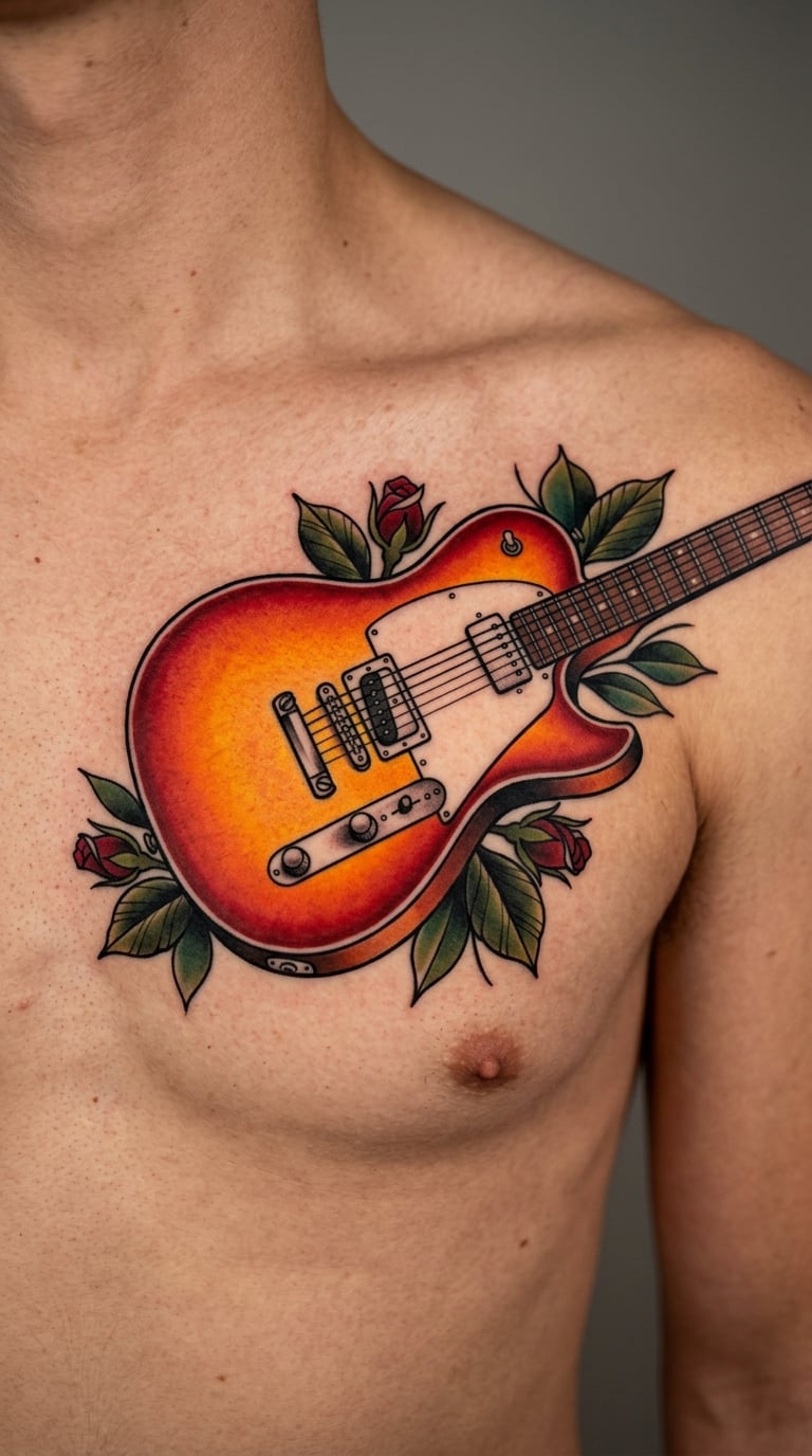 Sunburst Electric Guitar in Neo-Traditional Style