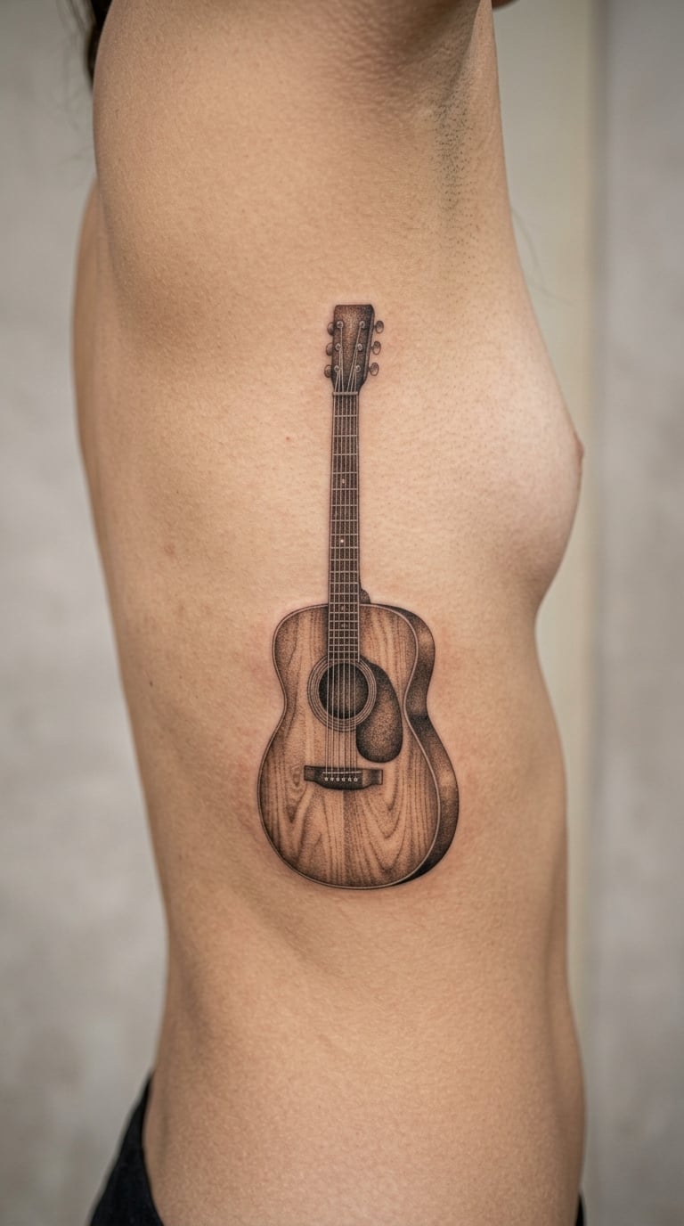 Micro-Realism Acoustic Guitar on the Rib