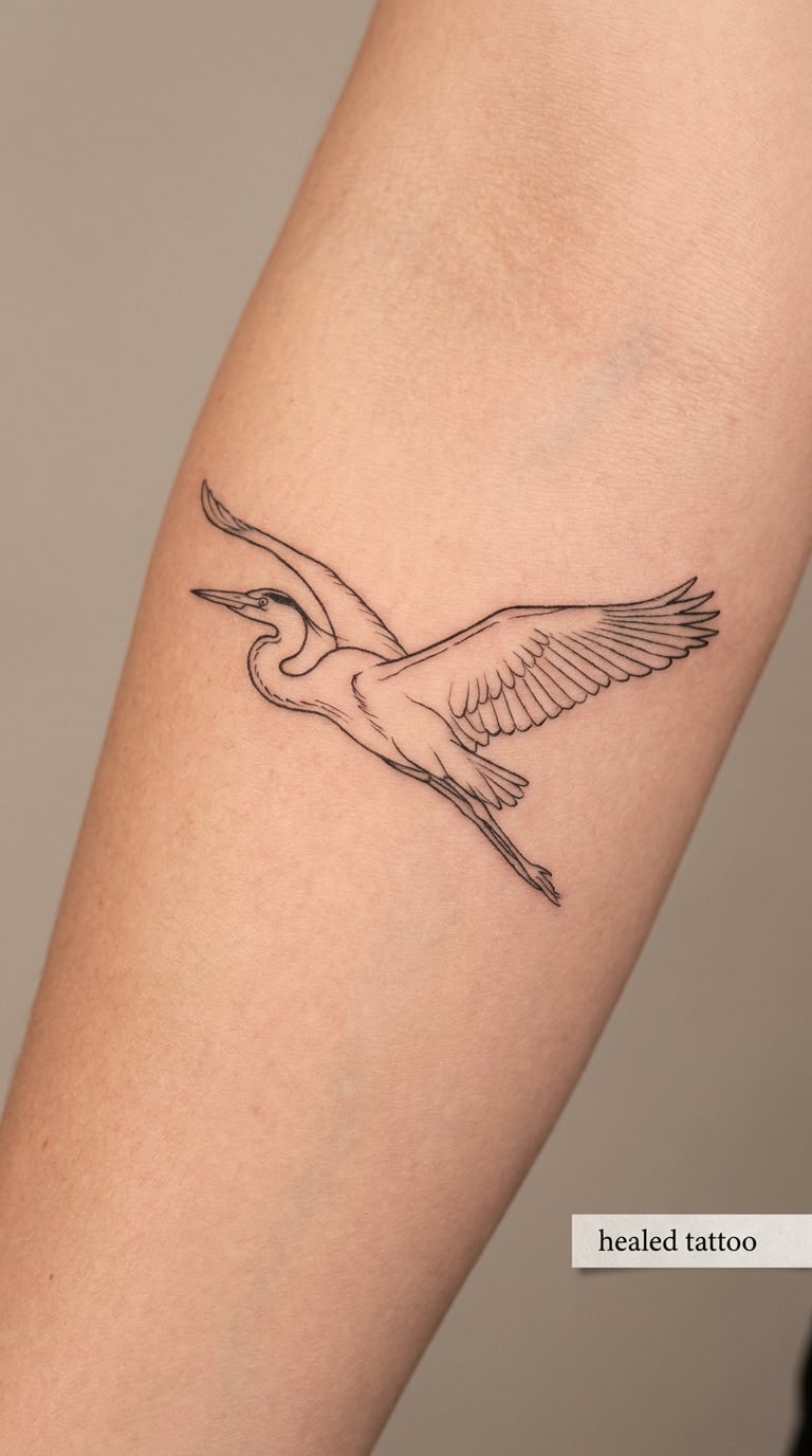 Fine-Line Heron in Flight