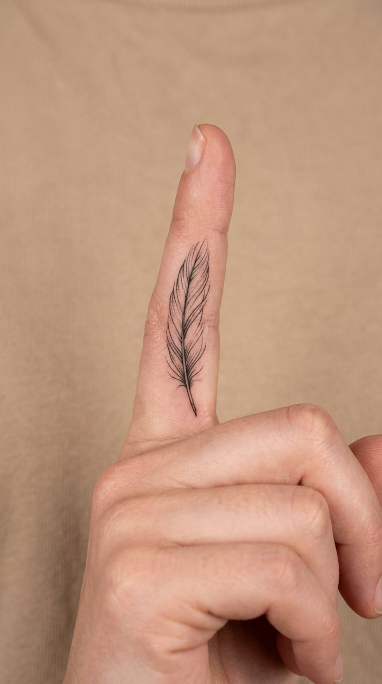 Heron Feather Micro-Tattoo