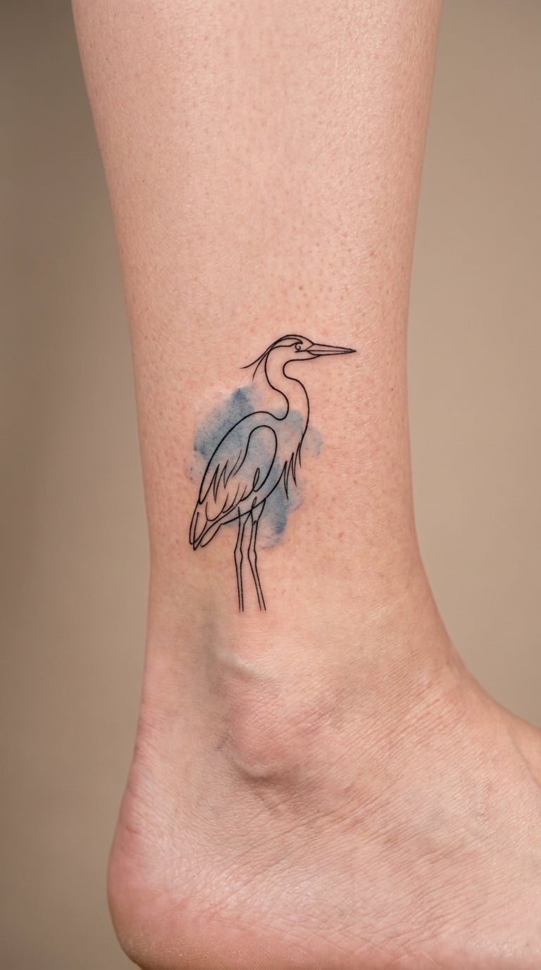 Minimalist Standing Heron