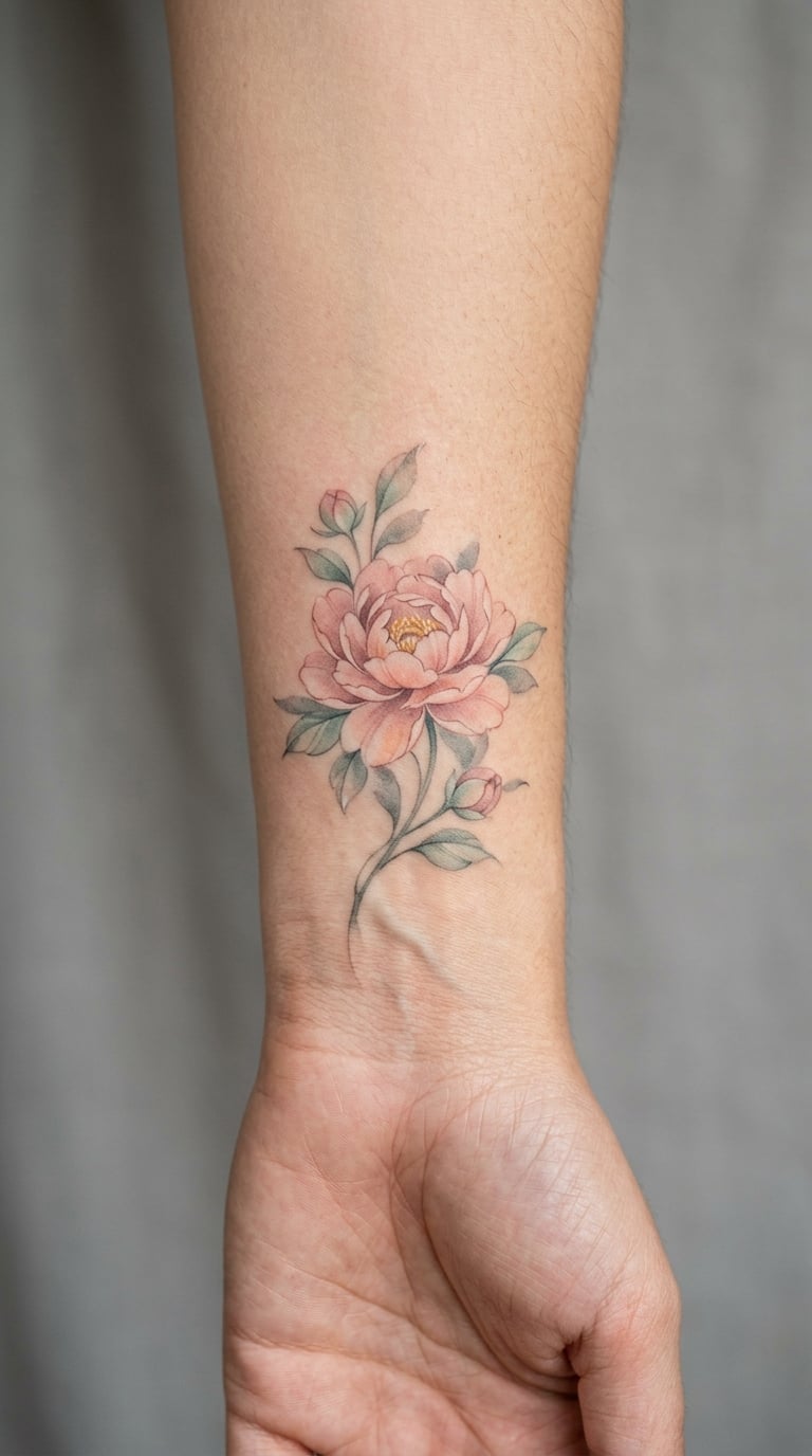 Watercolor Peony