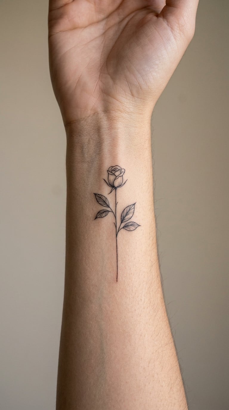 Fine-Line Rose Stem