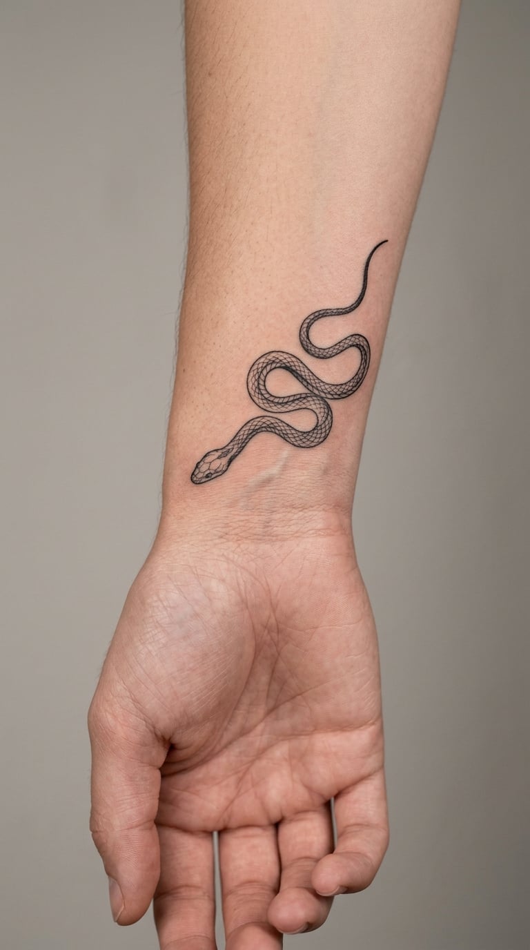 Small Snake Winding Around a Line