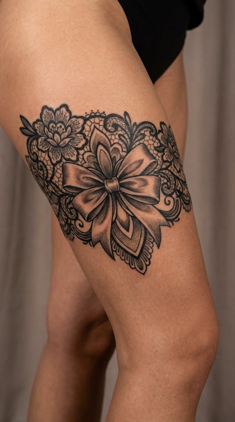 Large Lace Garter Thigh Panel