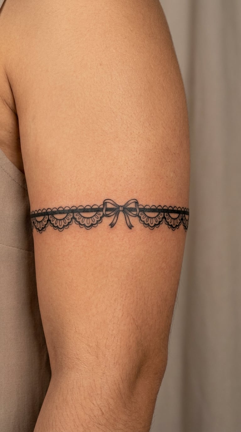 Lace Garter Band Around the Upper Arm