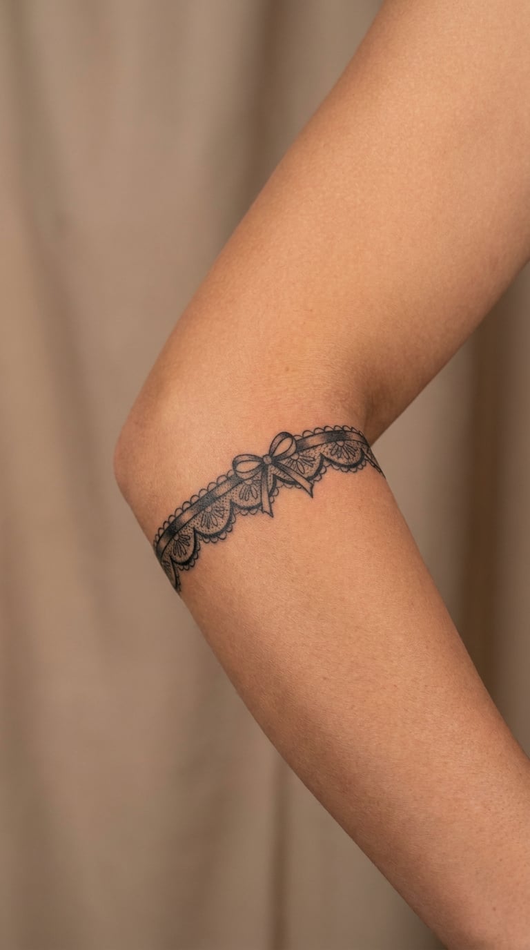 Lace Garter Cuff on the Wrist