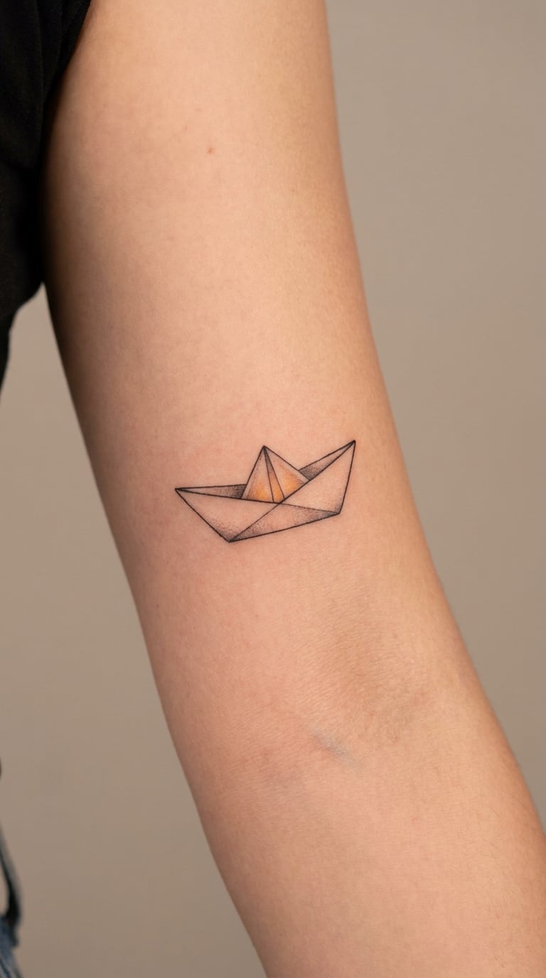 Paper-Boat Lantern on the Inner Upper Arm