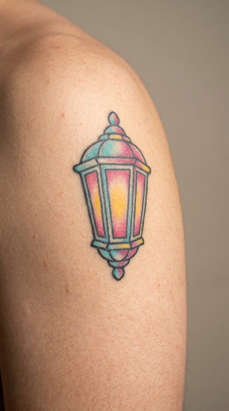 Neon Street Lantern on the Shoulder