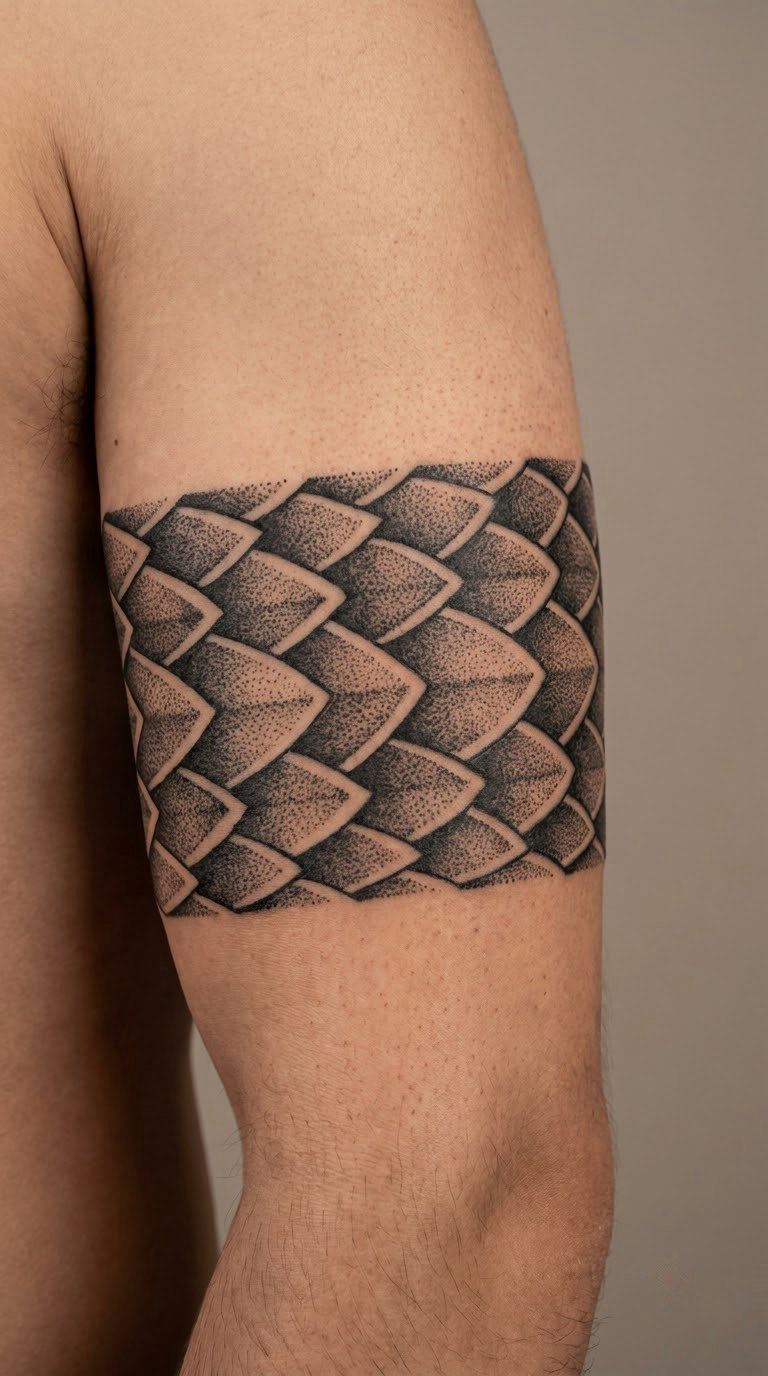 Dragon-Scale Stipple Panel on the Upper Arm