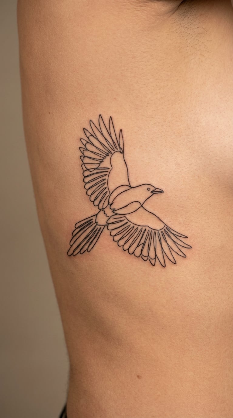 Monoline Magpie on the Rib