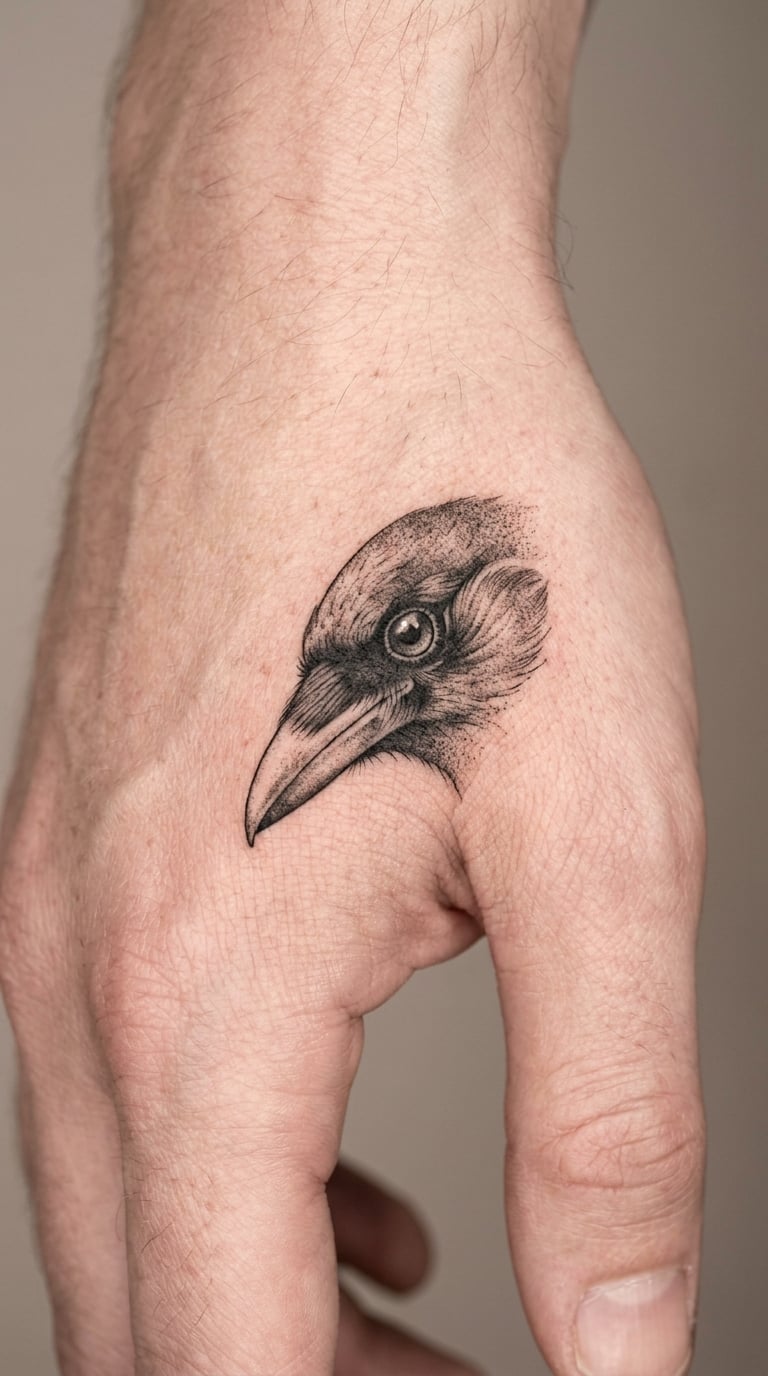 Micro-Realism Magpie Eye and Beak