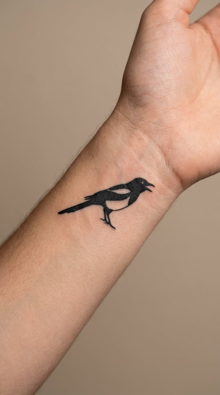 Minimal Magpie Silhouette
