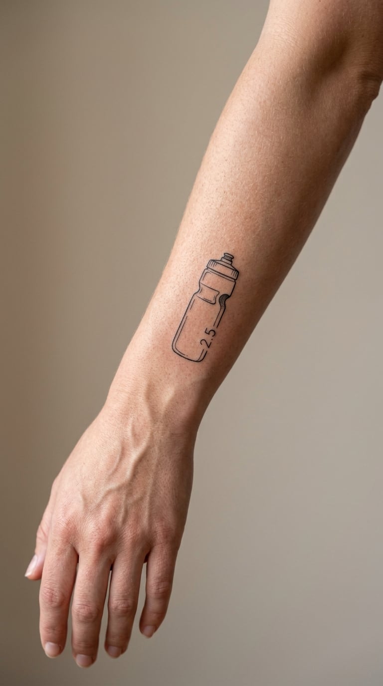Water Bottle Milestone Marathon Tattoo