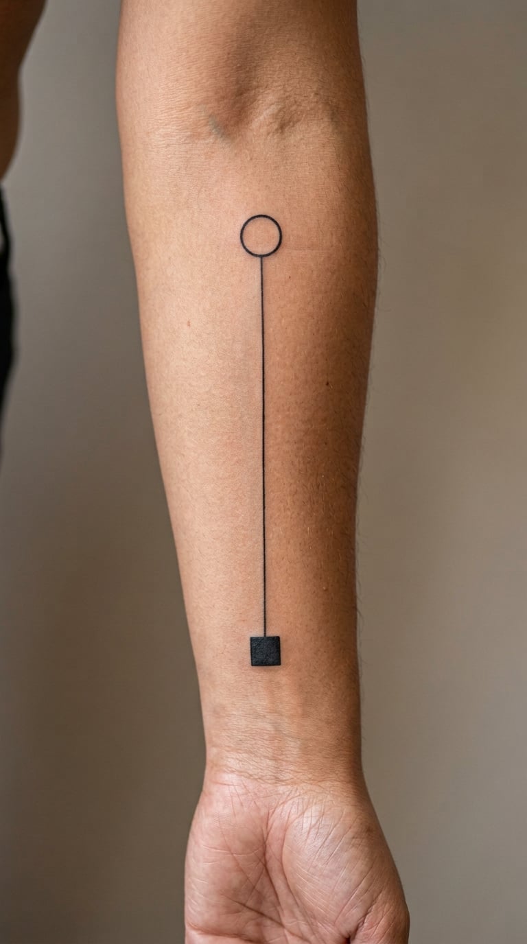 Abstract End-to-End Marathon Tattoo