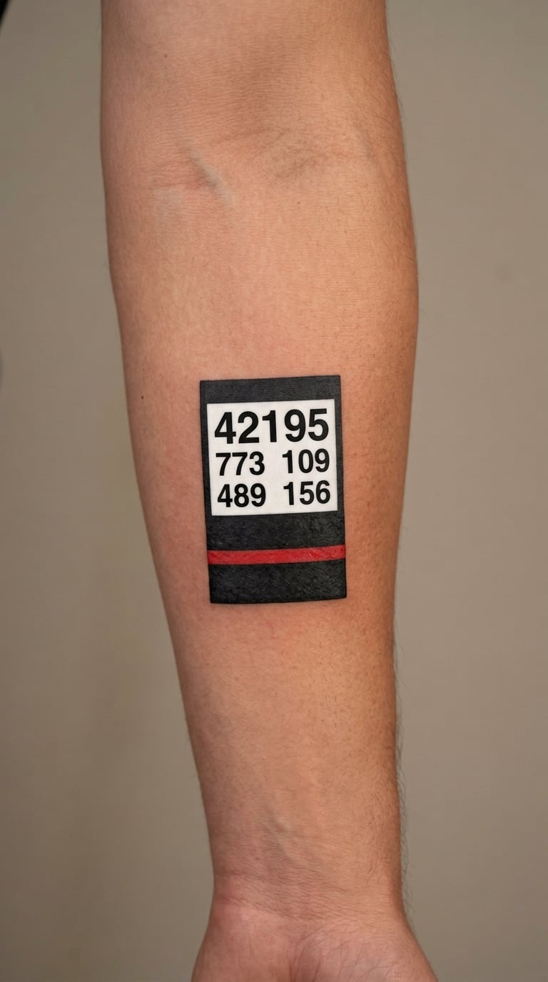 Race Bib Number Marathon Tattoo