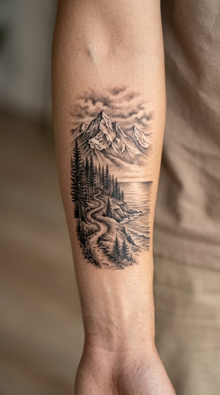 Mountain-to-Sea Marathon Sleeve Design