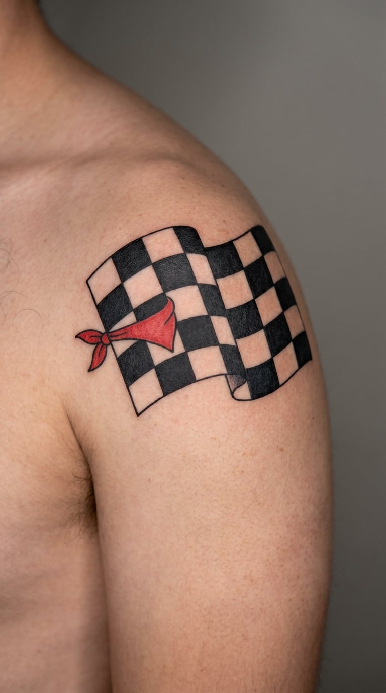 Neo-Traditional Checkered Flag