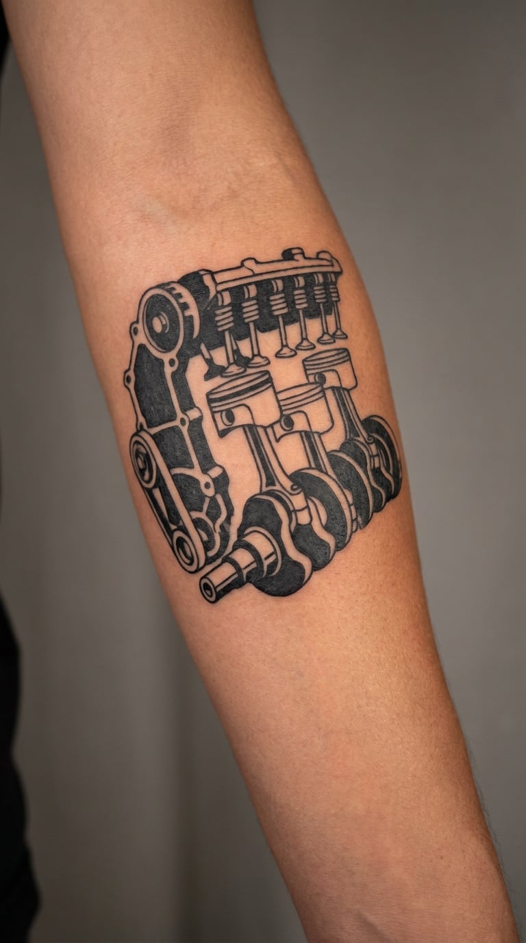 Blackwork Car Engine