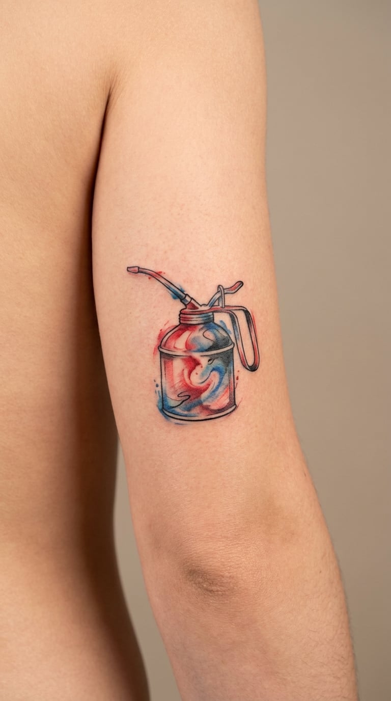 Watercolor Oil Can