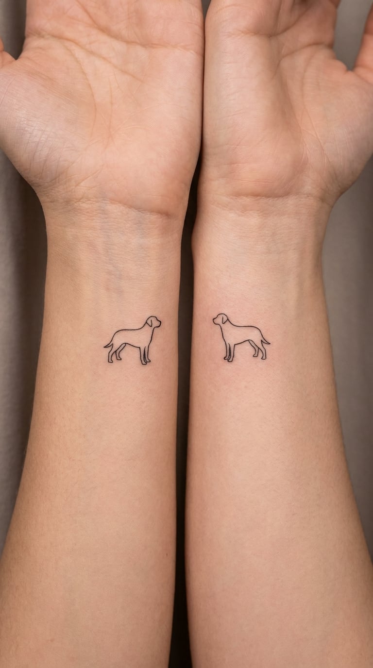 Two Matching Pet Memorial Tattoos