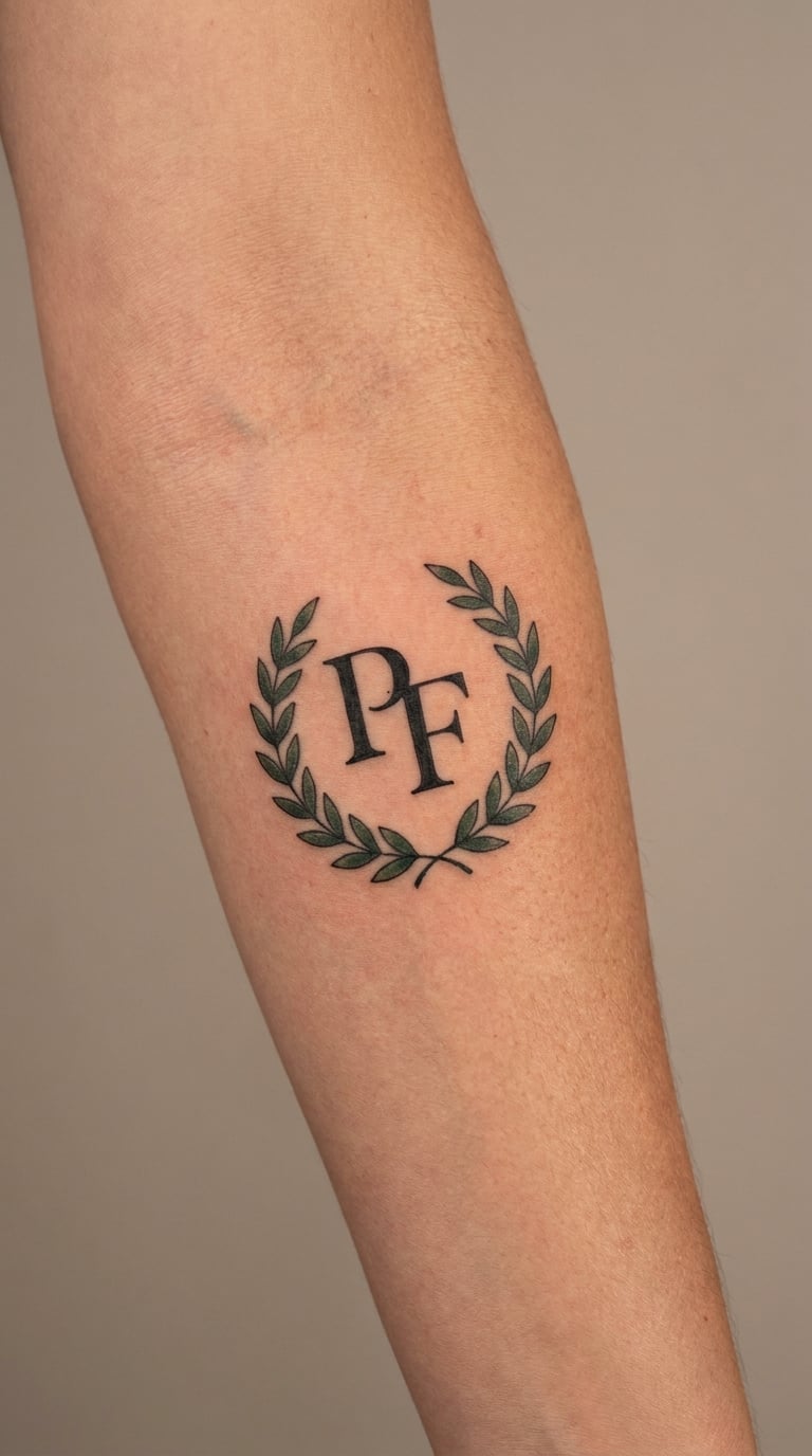 Pet Initials with a Laurel