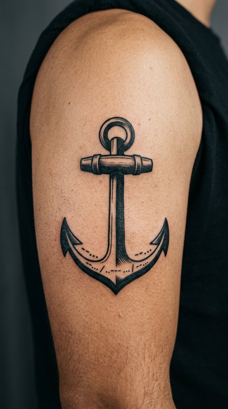 Morse Code Anchor on the Upper Arm